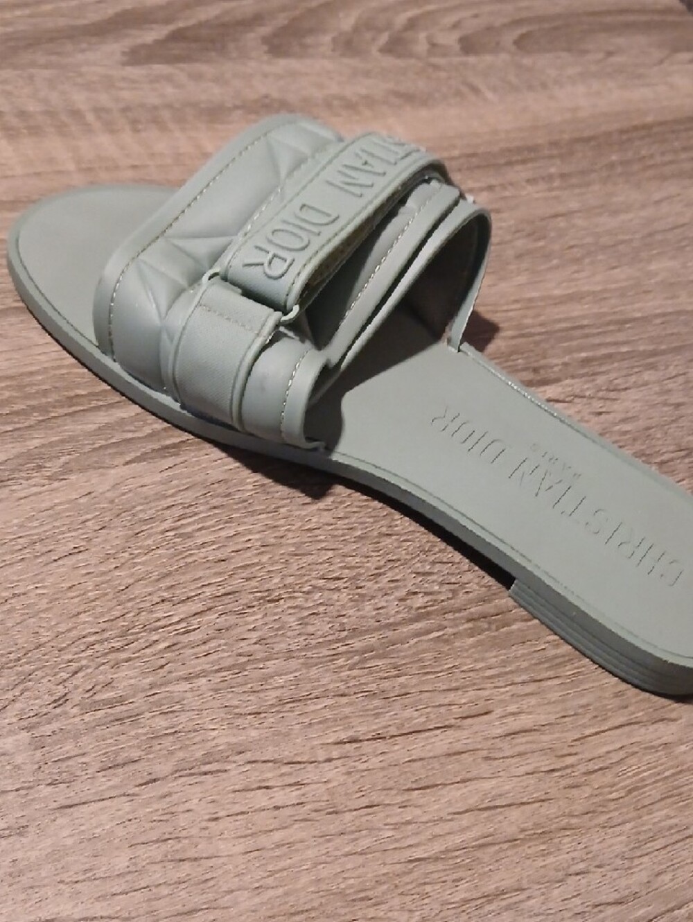 Christian Dior Macrocannage Dio(r)evolution Rubber Slide Sandals – Desert/Sage G - Picture 7 of 8